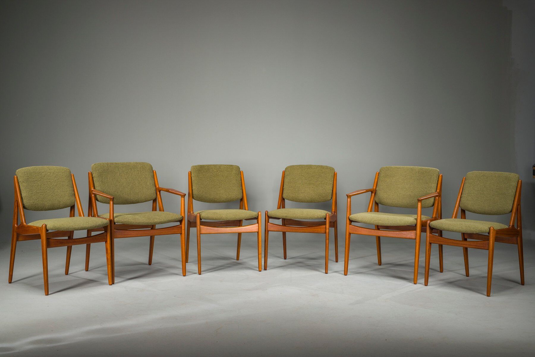 Danish Ella chairs in teak attributed to Arne Vodder for Vamo Sønderborg, 1960s, set of 6