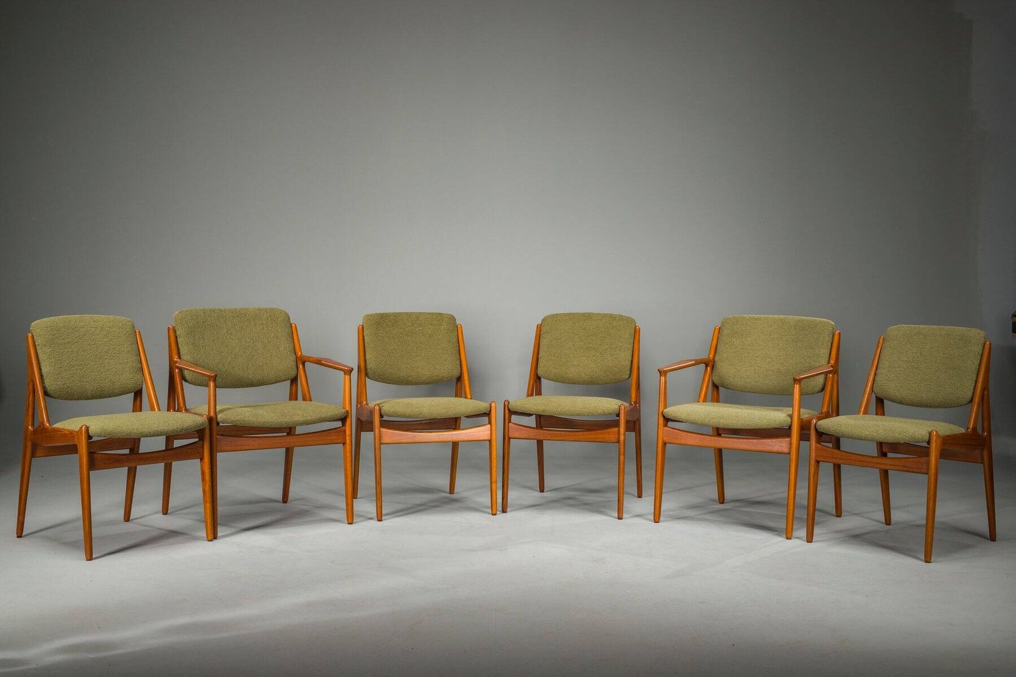 Danish Ella chairs in teak attributed to Arne Vodder for Vamo Sønderborg, 1960s, set of 6