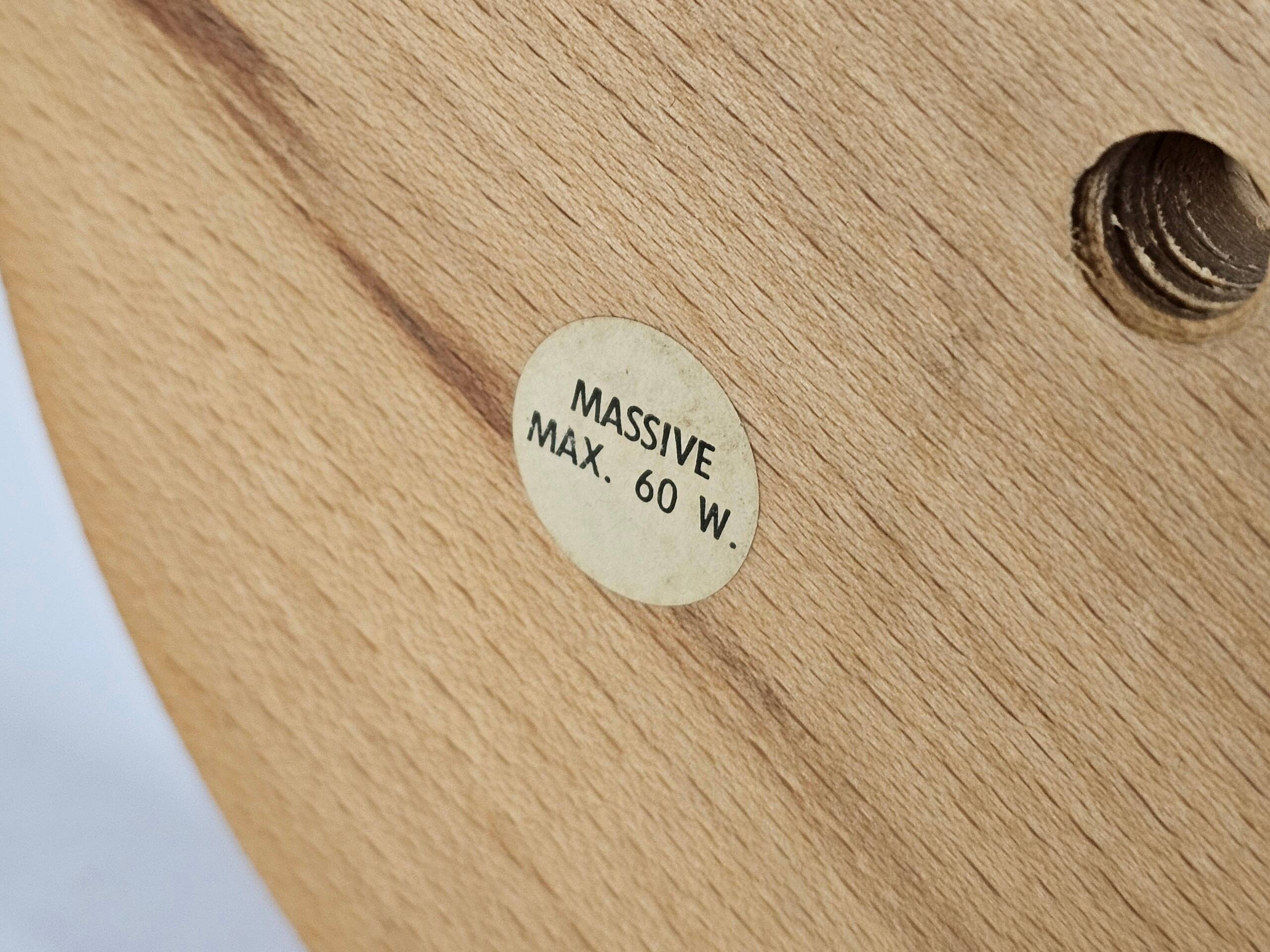 Lampe Massive - Fabriqué en Belgique - bois - métal - textiles - années 80