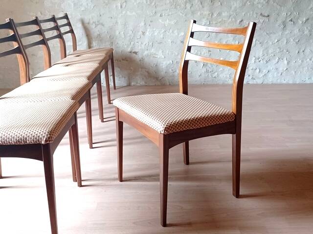 6 teak chairs from Meredew furniture, vintage Scandinavian, 1960s
