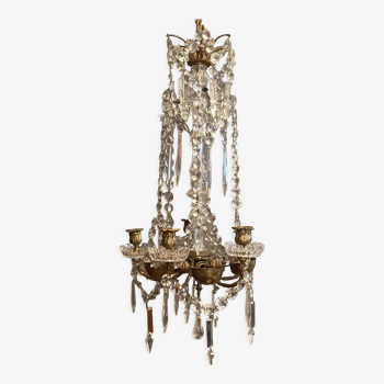 Crystal tassel chandelier signed Baccarat