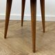 Vintage Footstool: Mid Century Modern Grey Fabric and Wood Legs