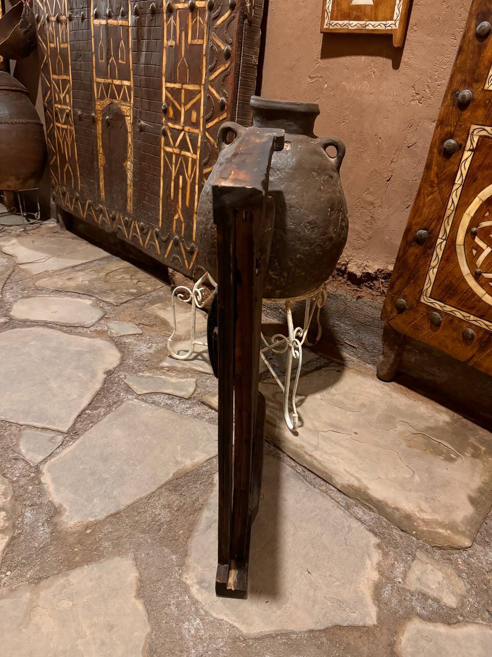 Berber heritage: ancient door decorated with camel bones