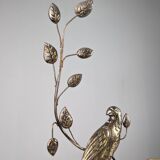 Pair of wall sconces with parrots and leaves