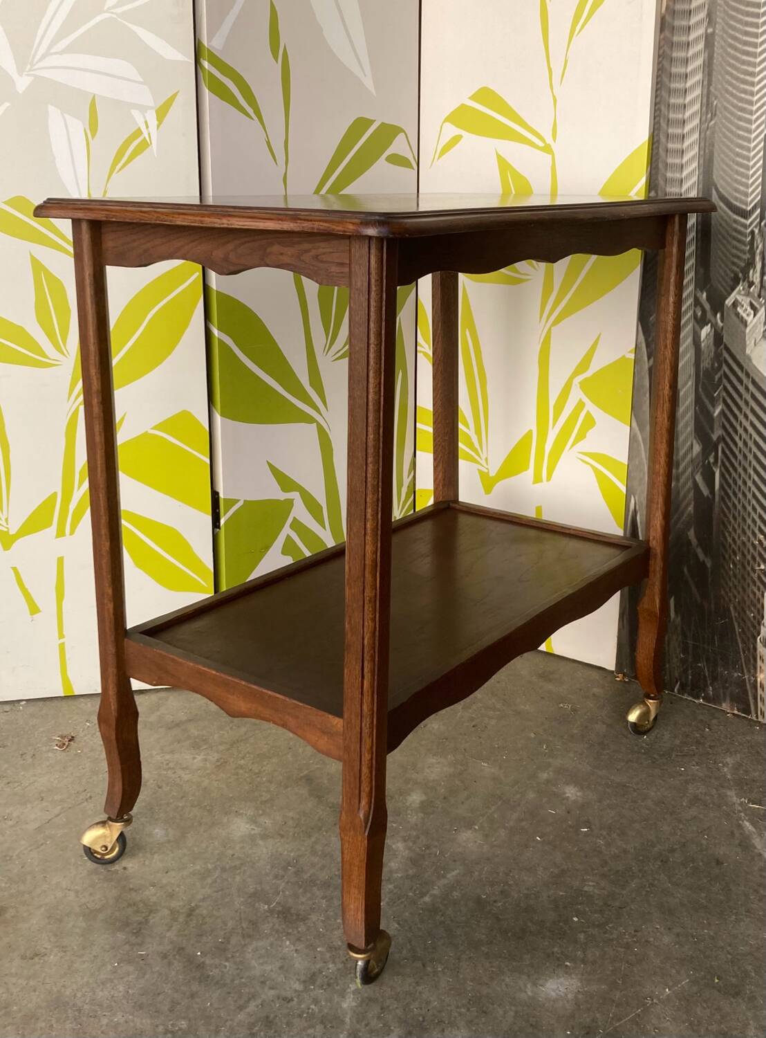 Serving trolley or mobile oak maid, mid-20th century