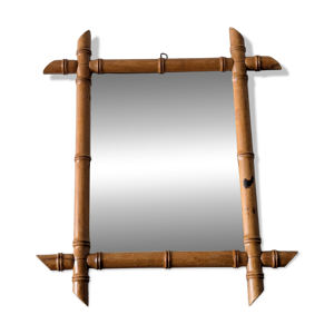 miroir vintage bambou