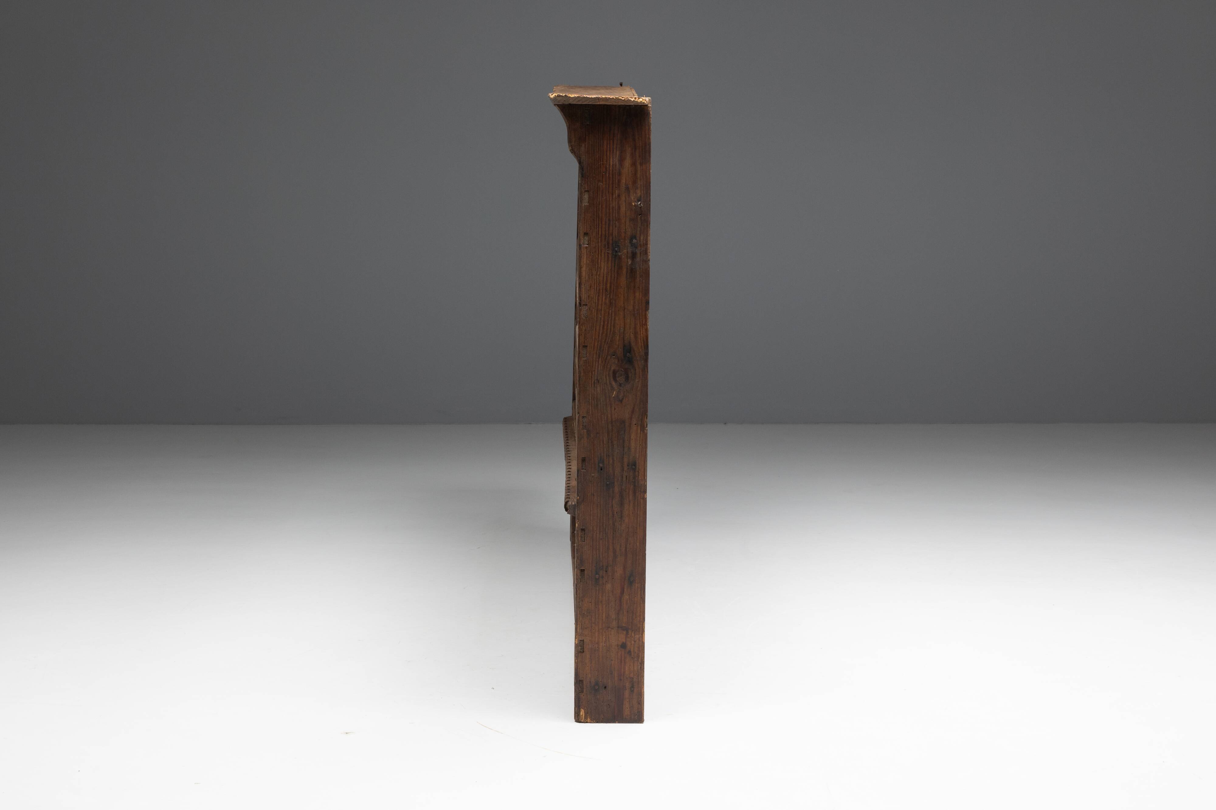 Rural Travail Populaire Shelving Unit, France, 19th Century