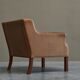 1970s patinated leather Scandinavian lounge chair