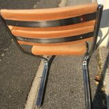 Set de 4 chaises acier chromé et velours
