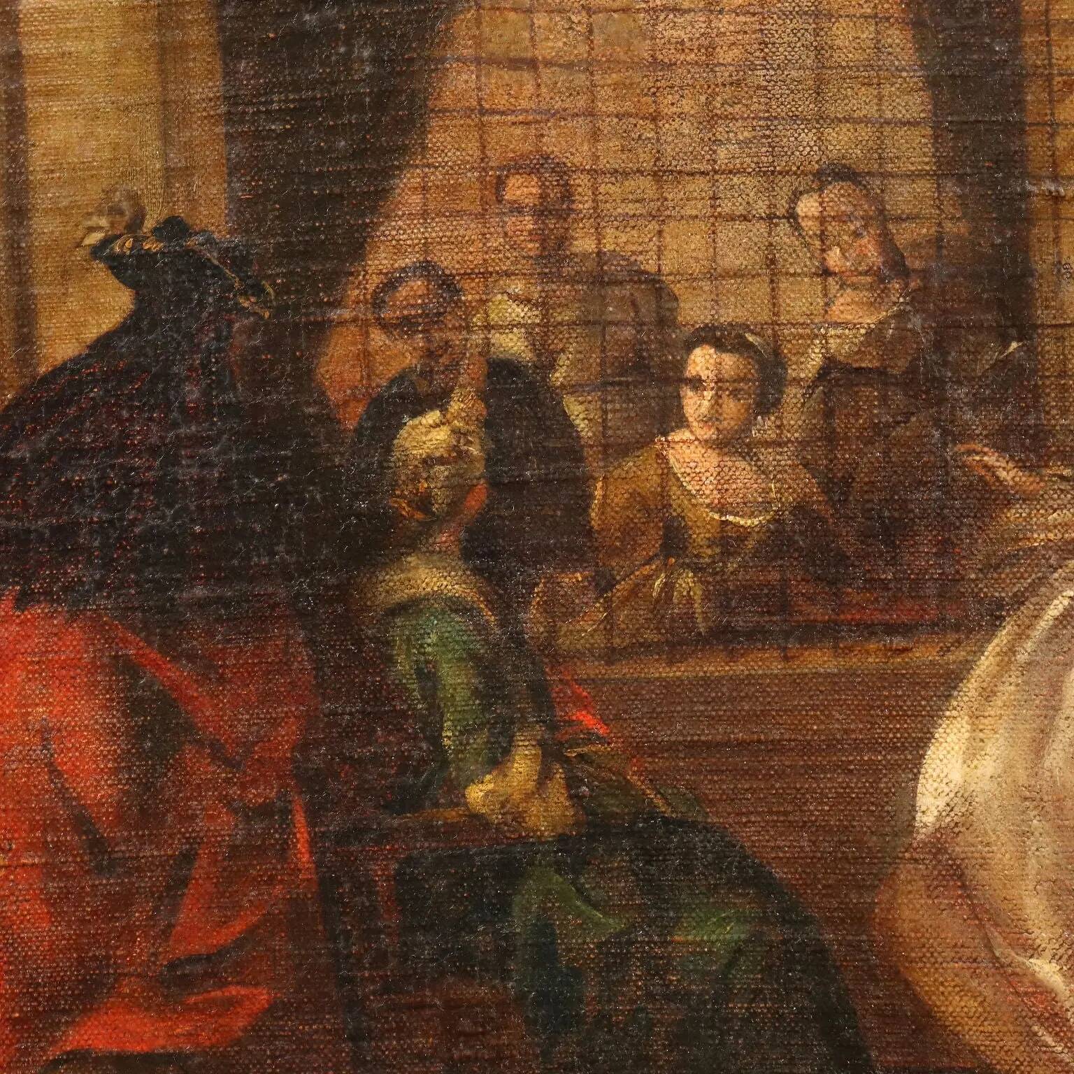 Ancient painting "The parlour of the nuns of San Zaccaria" 1800s
