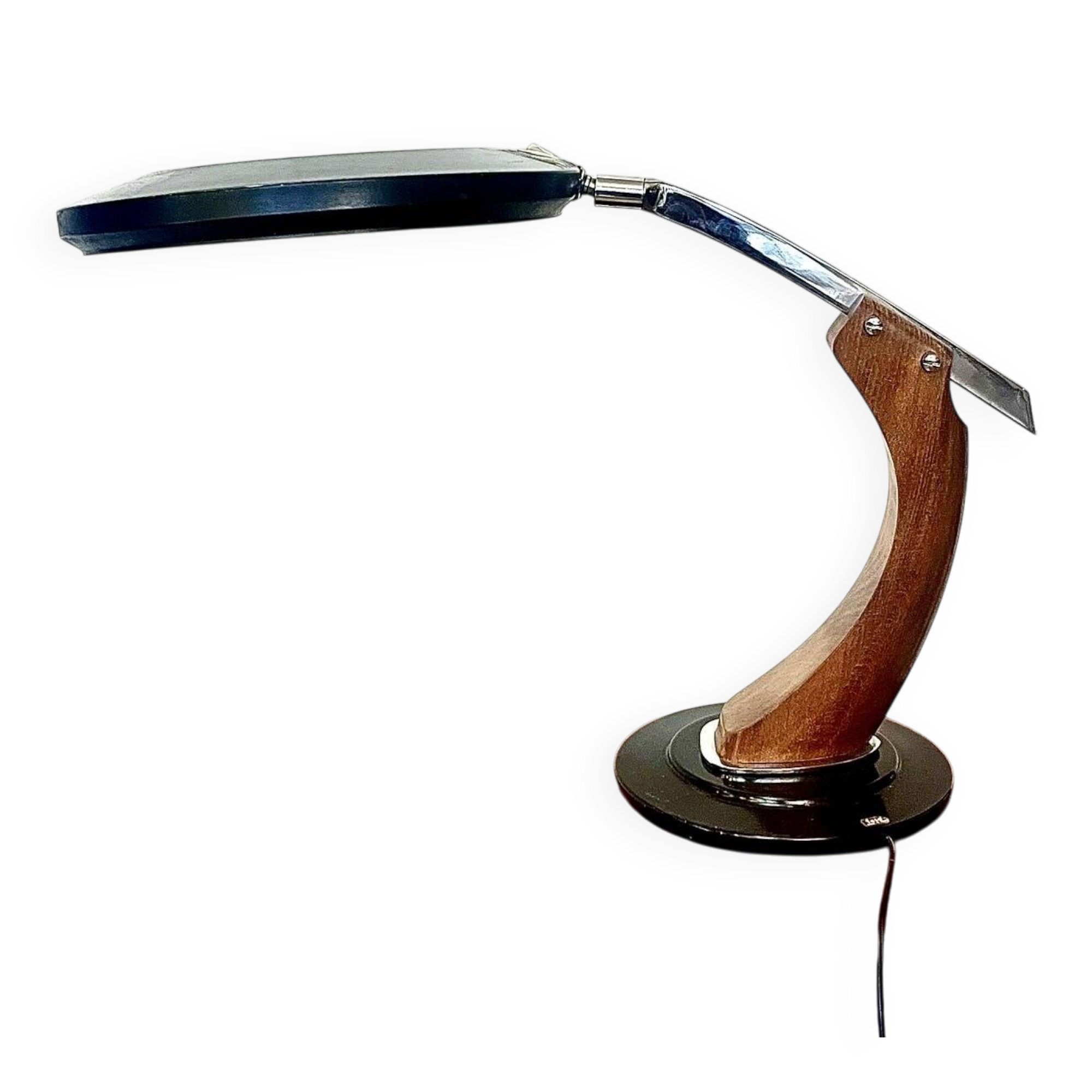 President lamp by Fase – black lacquered edition and Mongoy wood - 1968