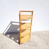 Light rattan corner shelf