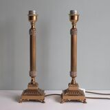 2 pieds de lampe laiton années 1970