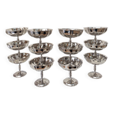 12 coupes hautes à sorbet brillantes en acier chromé inoxydables