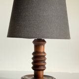 Vintage Charles Dudouyt Style Wooden Lamp