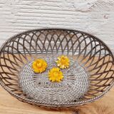 Vintage braided metal basket