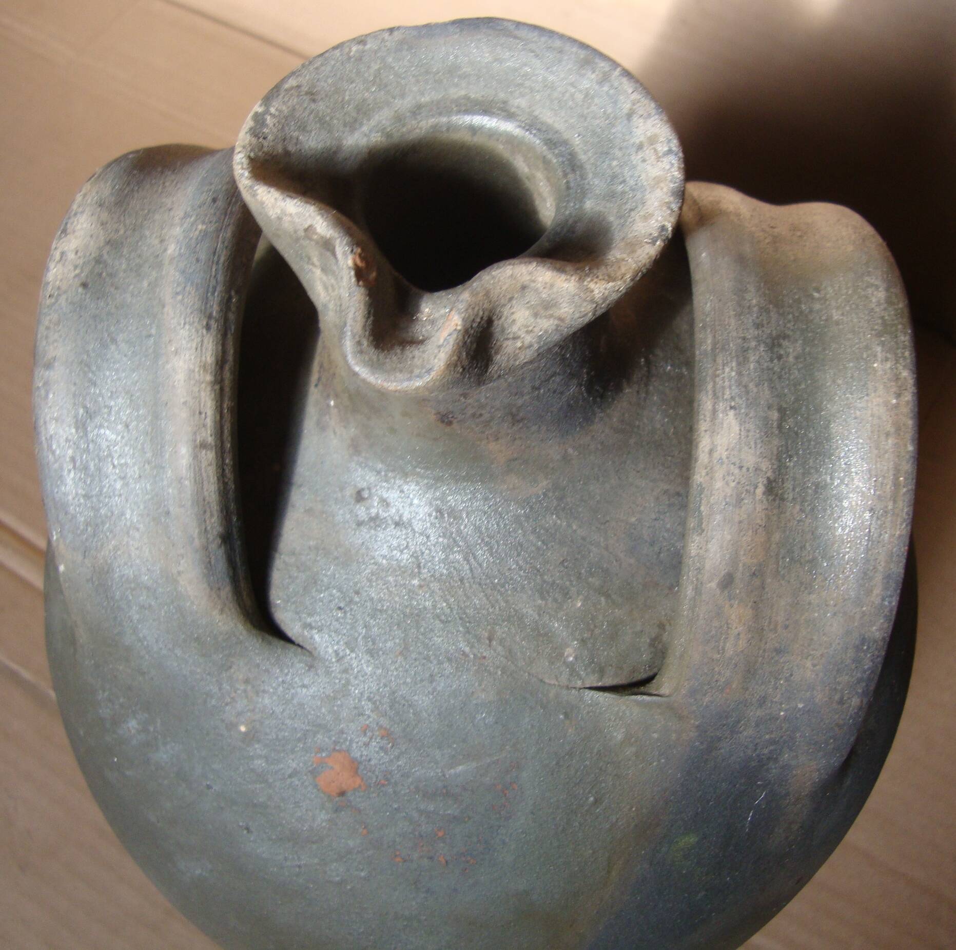 Old Oil Jug Jar Double Handle Terracotta