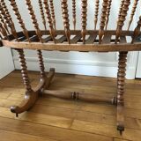 Old four-poster cradle, turned wood, late XIX early XX