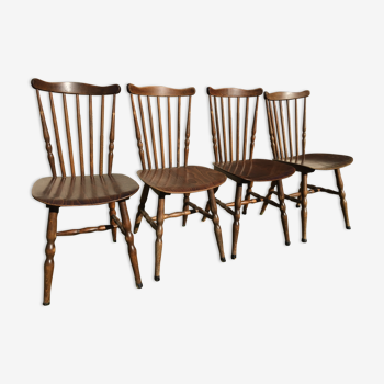Set de 4 chaises western en bois vintage