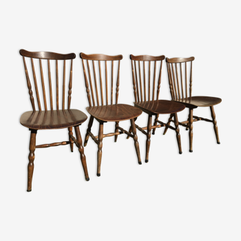 4 vintage wooden western chairs