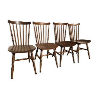 4 vintage wooden western chairs