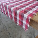 Old checkered tablecloth