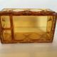 Old yellow thick glass desk organizer