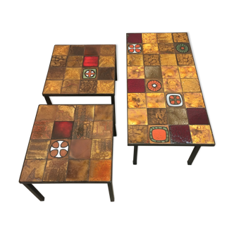 3 tables low ceramic 50s