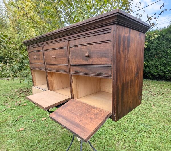 Meuble de métier étagère de notaire à clapets