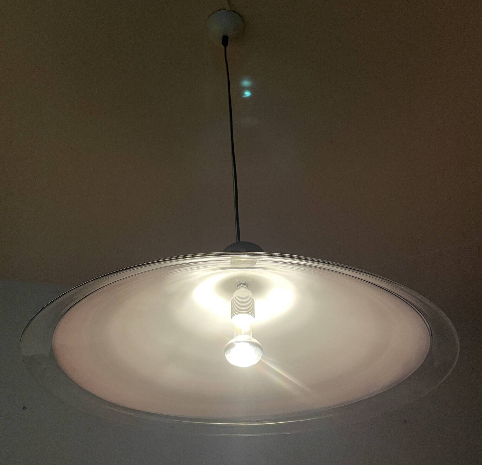 Leucos Murano glass, large round pendant lamp by Renato Toso, model Melania
