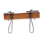 Wooden and metal coat hook