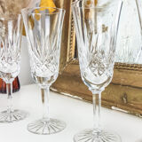 Lot of 6 chiseled crystal flutes