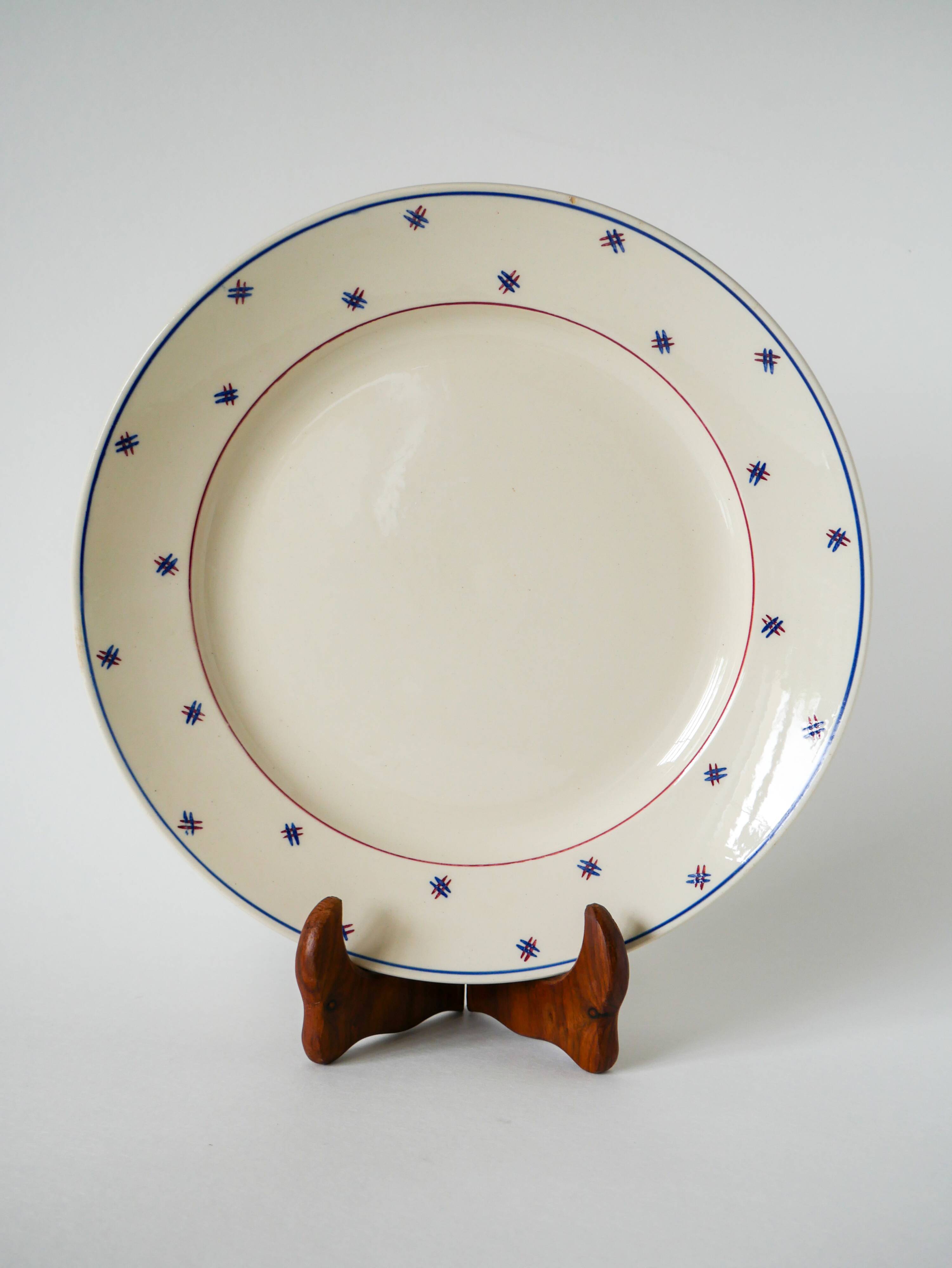 Round dish, Lunéville model E Pierrée, 1940