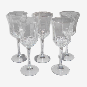 Set of 5 glasses on foot Octime