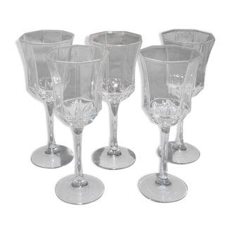 Set of 5 glasses on foot Octime