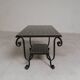 Table basse vintage avec 2 plateaux en verre avec impression des années 50