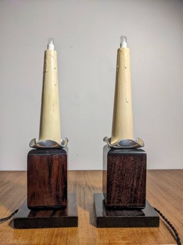 Deux lampes veilleuses Art Déco par Louis Prodhon 1930