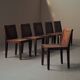 Set of 6 handcrafted oak chairs, France, circa 1970.