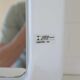 Square Wall Mirror With Shelf / Vintage White Plastic Space Age 1970