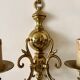 2 two-light wall sconces in gold-plated brass