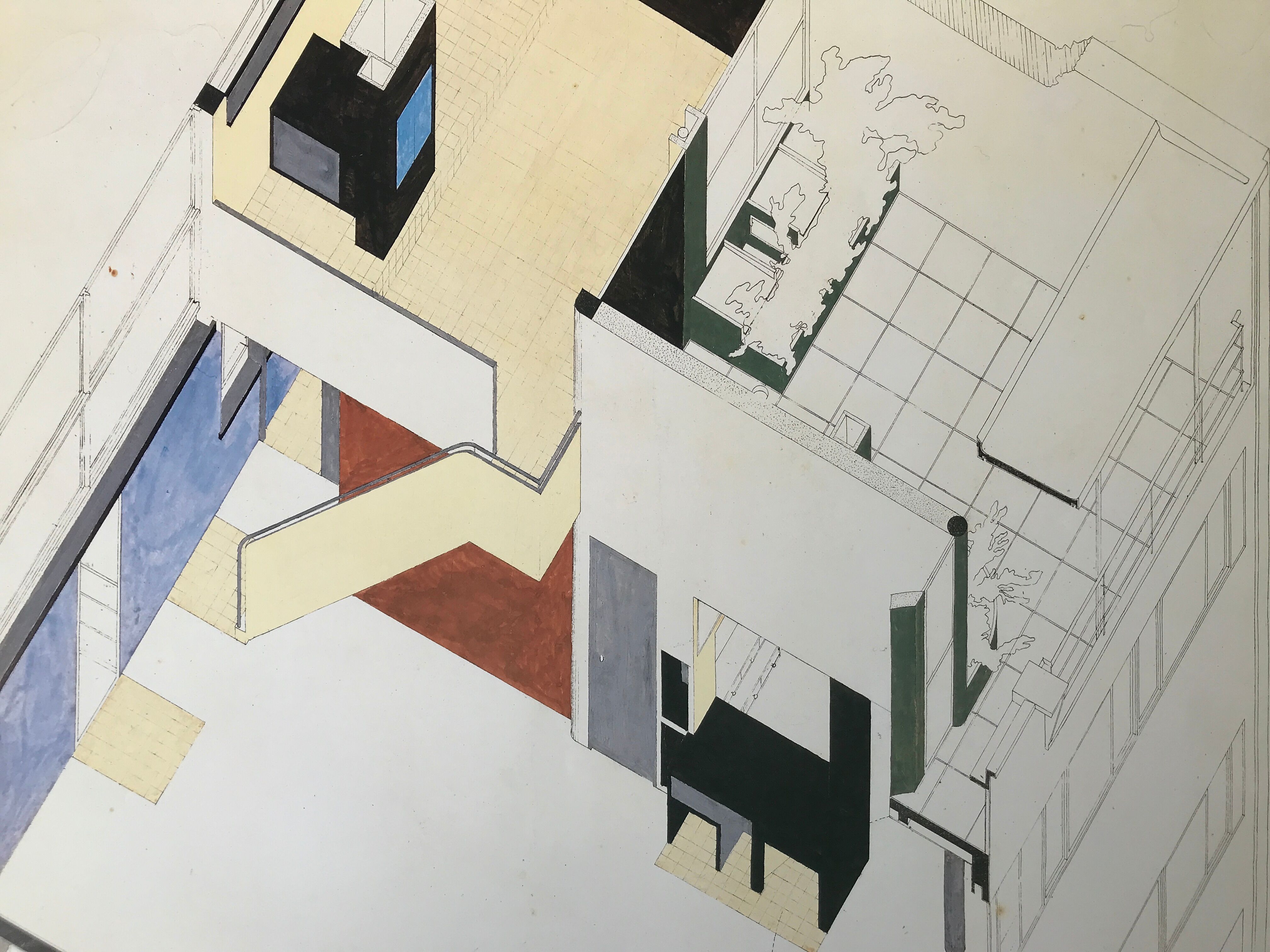 Poster after  axonometric perspective of the villa cook, 1926. 80 x 70 cm