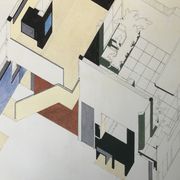 Poster after  axonometric perspective of the villa cook, 1926. 80 x 70 cm