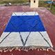 Cobalt and ecru Beni Ouarain rug in wool – 250 x 150 cm