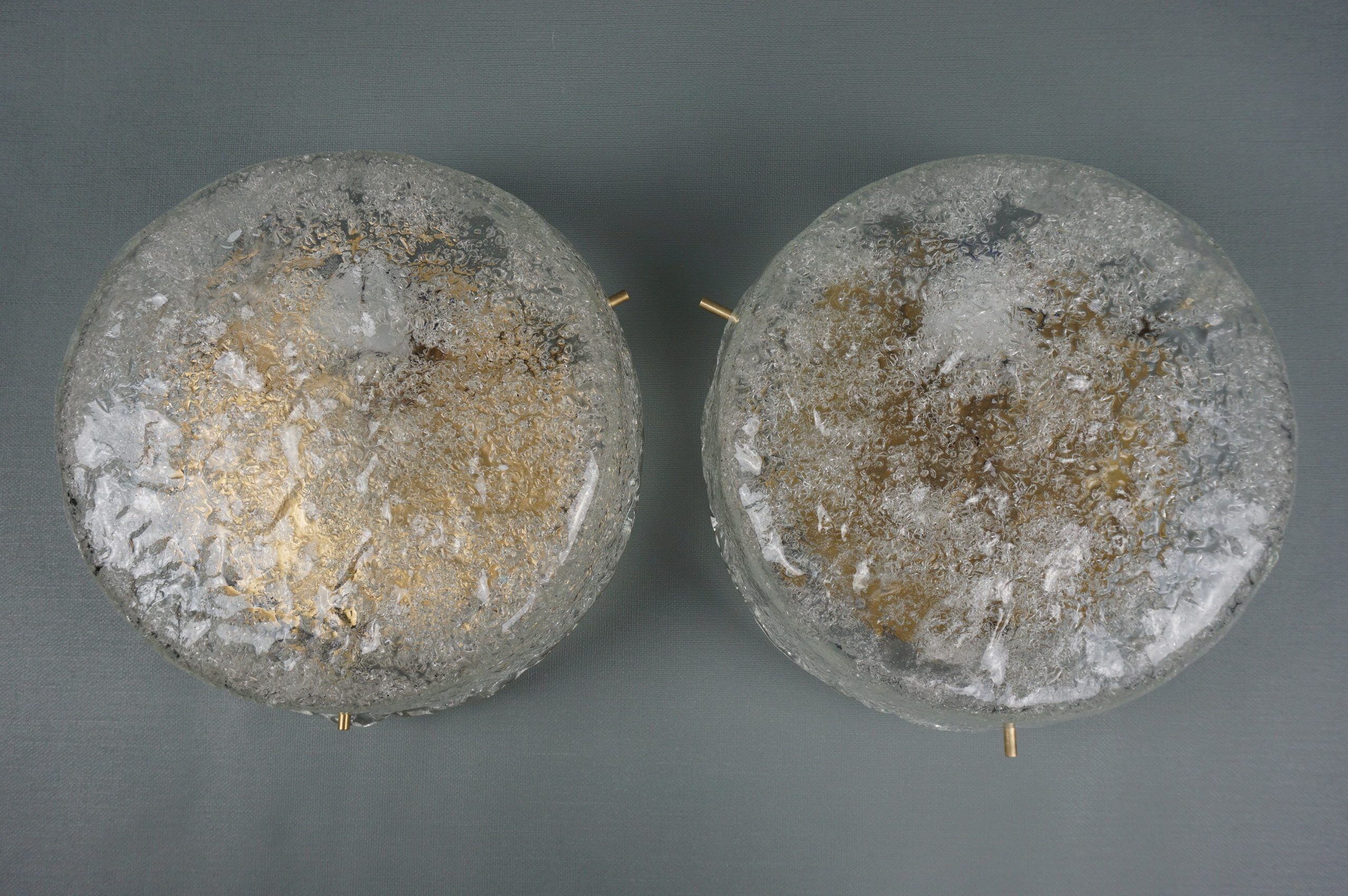 Set of two ceiling lamps with glazed glass by Kaiser Leuchten