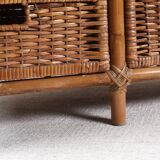 Wicker and rattan chest of drawers with 8 drawers