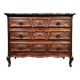 Louis XV Baroque chest of drawers in solid walnut circa 1850-1880