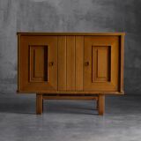 Brutalist Oak Cabinet, Belgium, 1960s