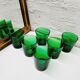 Set of 6 moss green water glasses