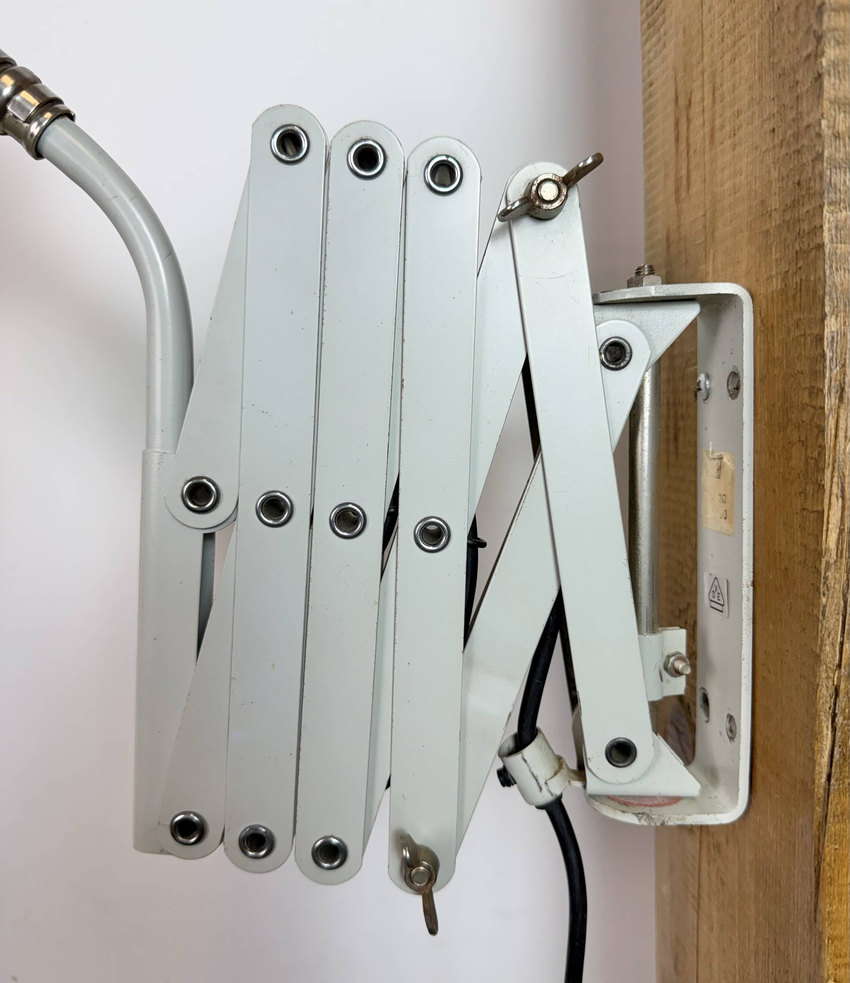 Grey German Industrial Scissor Wall Lamp from SIS, 1960s