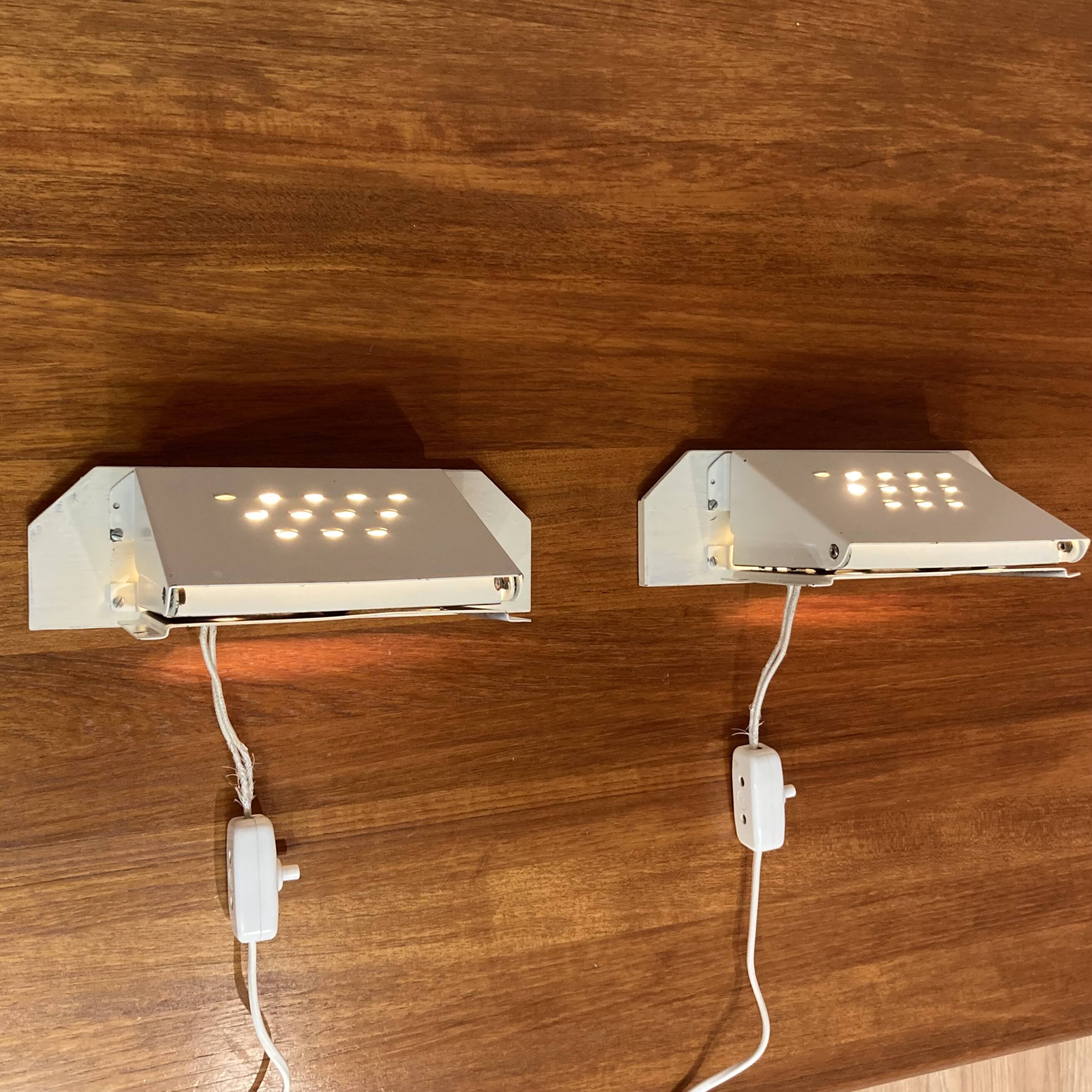 Pair of industrial wall lights in Scandinavian design from the 1950s.